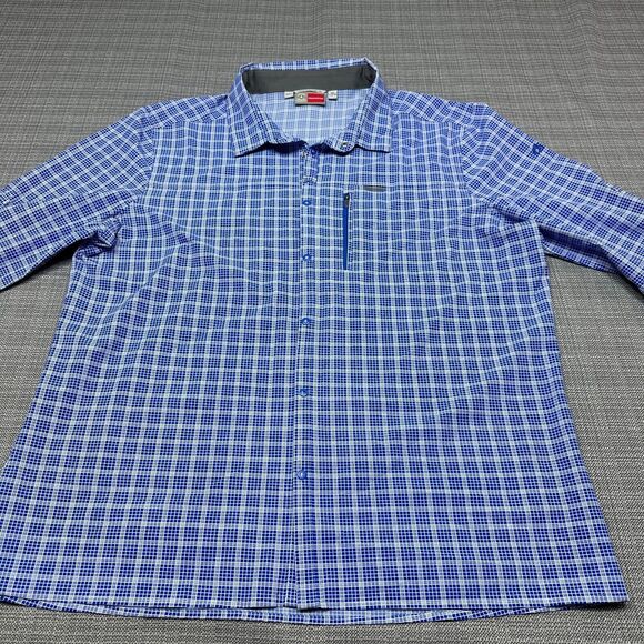 Craghoppers Shirt Men XXL Blue Insect Shield Lightweight Snap Up Camping Fishing - Picture 3 of 14